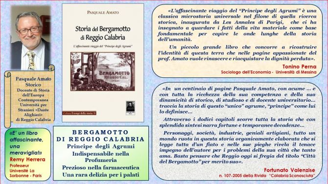 Pasquale Amato.  IL BERGAMOTTO DI REGGIO CALABRIA. STORIA, ATTUALITA' E FUTURO -  Intervista a cura di Gabriella Lax  